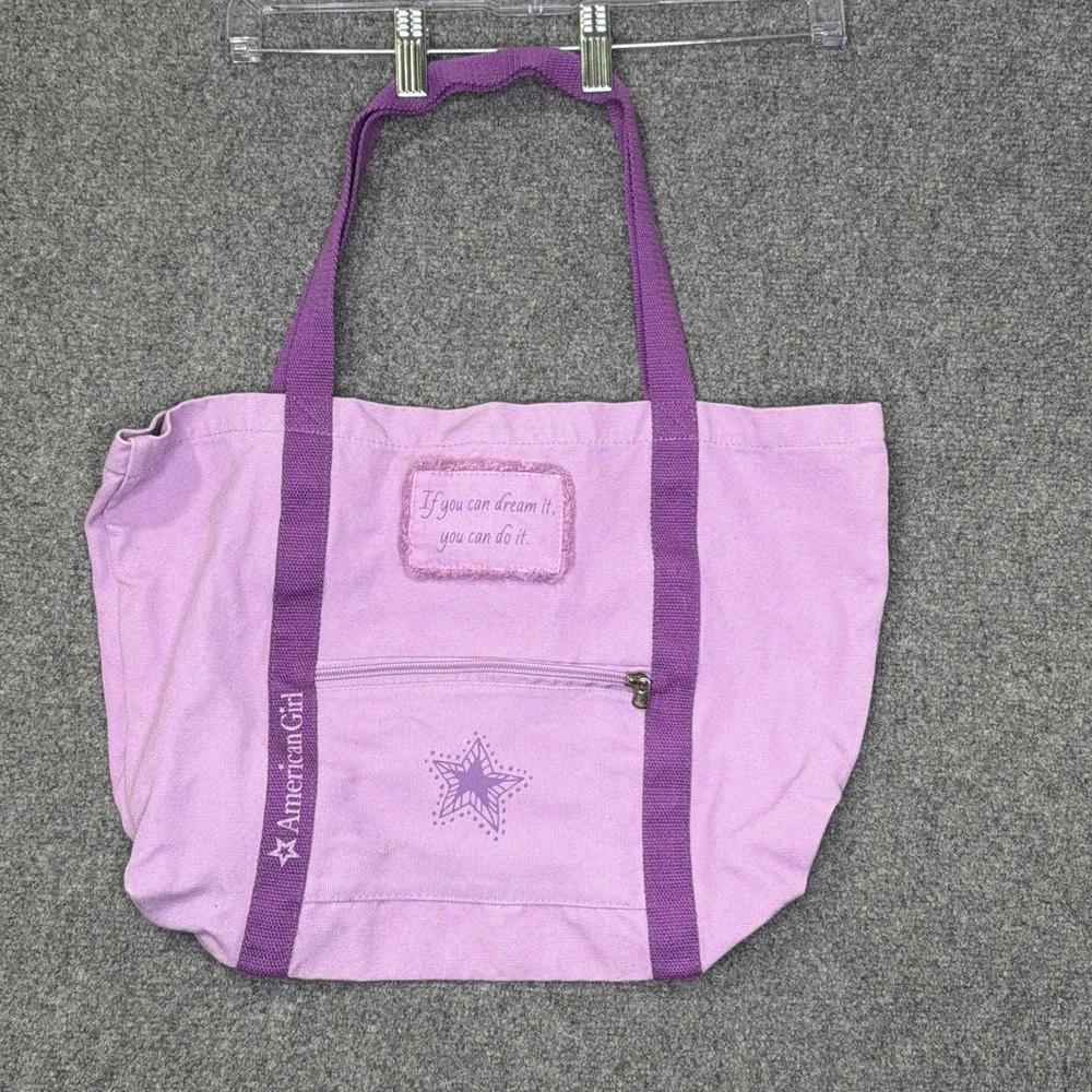 American Girl Purple Canvas Tote Bag 